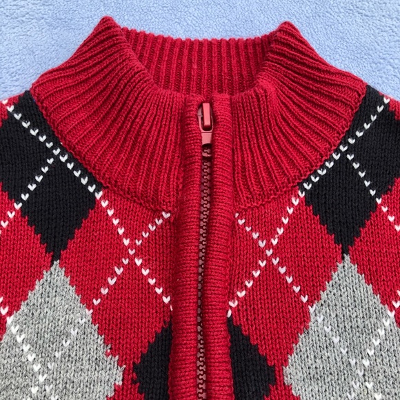 Thoughskins Boys Argyle Quarter Zip Sweater - Picture 4 of 6